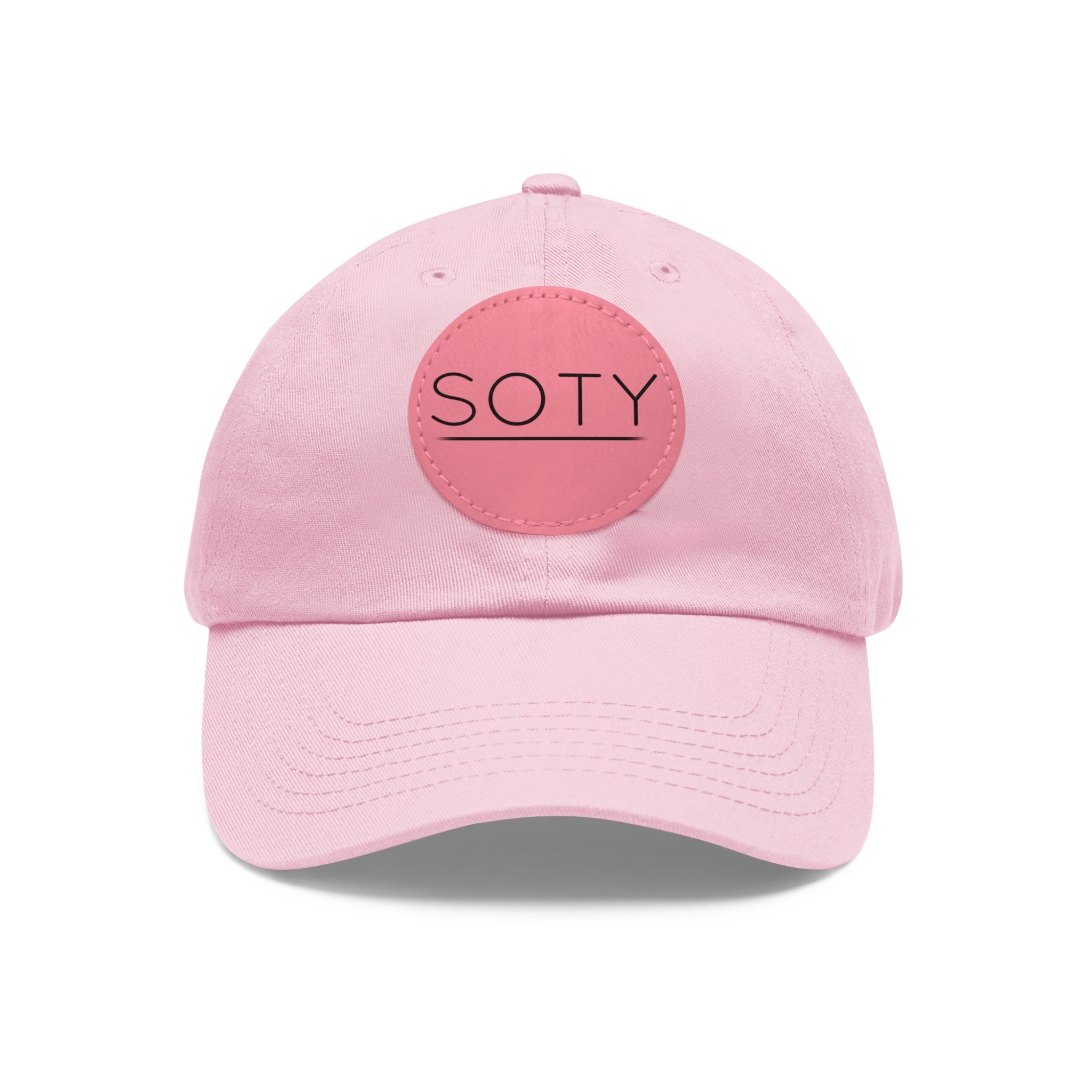 Dad Hat with Leather Patch (Round)