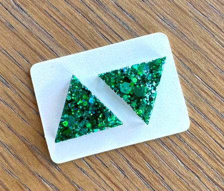 Payton's Green Triangle Earrings